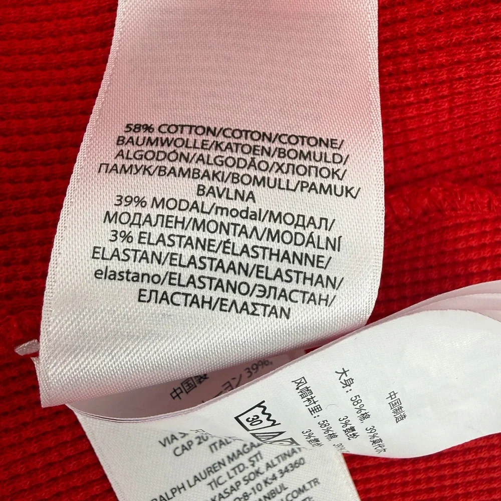 Polo Ralph Lauren Girls Red Fair Isle Snowflake Waffle Knit Hoodie Dress L 12-14